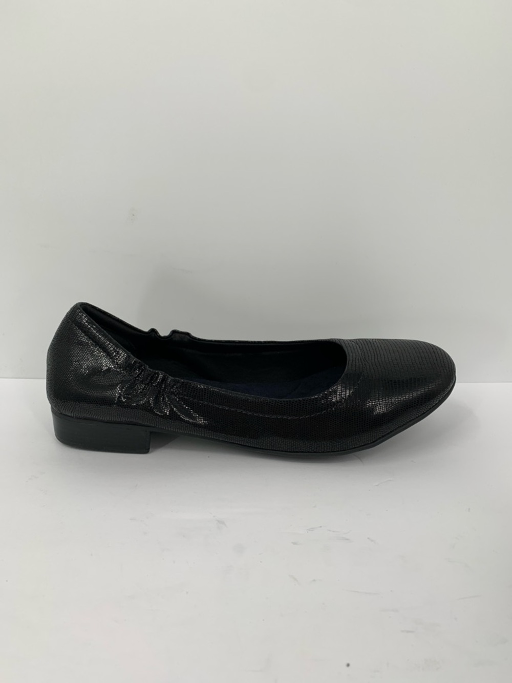 Walking Cradles Tess ballet flat black textured leather comfort new 13 X-WIDE EE